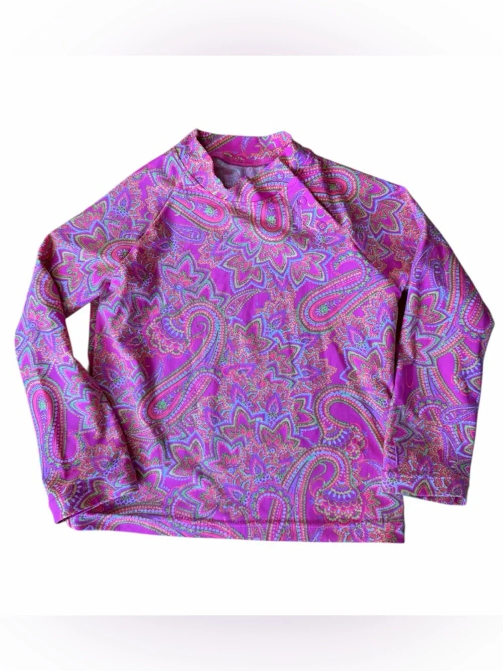 Coolibar Bright Pink‎ Colorful Paisley Rashguard Top Size 2T UPF protection